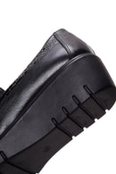 Kadın Siyah Deri Dolgu Topuklu Loafer | Derimod Kadın Siyah Deri Dolgu Topuklu Loafer | Derimod