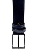 Men's Navy Blue Leather Belt | Derimod Men's Navy Blue Leather Belt | Derimod