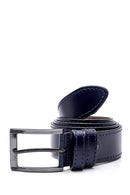 Men's Navy Blue Leather Belt | Derimod Men's Navy Blue Leather Belt | Derimod