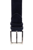 Men's Navy Blue Suede Leather Belt | Derimod Men's Navy Blue Suede Leather Belt | Derimod