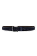 Men's Navy Blue Suede Leather Belt | Derimod Men's Navy Blue Suede Leather Belt | Derimod