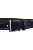 Men's Navy Blue Suede Leather Belt | Derimod Men's Navy Blue Suede Leather Belt | Derimod
