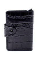 Men's Black Crocodile Patterned Card Holder | Derimod Men's Black Crocodile Patterned Card Holder | Derimod