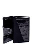 Men's Black Crocodile Patterned Card Holder | Derimod Men's Black Crocodile Patterned Card Holder | Derimod