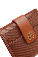 Woman Bronze Printed Cardholder | Derimod Woman Bronze Printed Cardholder | Derimod