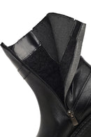 Women's Black Zippered Thick-Soled Leather Boot | Derimod Women's Black Zippered Thick-Soled Leather Boot | Derimod