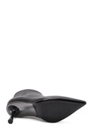 Women's Black Zippered Thin Heeled Leather Boots | Derimod Women's Black Zippered Thin Heeled Leather Boots | Derimod