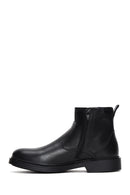 Men's Black Leather Zippered Boots | Derimod Men's Black Leather Zippered Boots | Derimod