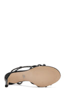 Women's Black Stone Thin Heel Sandals | Derimod Women's Black Stone Thin Heel Sandals | Derimod