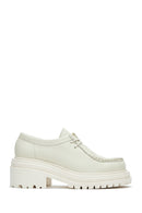 Women's Beige Leather Masculine Loafer | Derimod Women's Beige Leather Masculine Loafer | Derimod