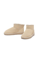 Women's Cream Short Suede Boots | Derimod Women's Cream Short Suede Boots | Derimod