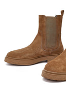 Women's Mink Suede Leather Chelsea Boot | Derimod Women's Mink Suede Leather Chelsea Boot | Derimod