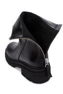 Women's Black Back Zipper Leather Boots | Derimod Women's Black Back Zipper Leather Boots | Derimod
