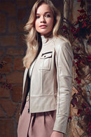 Glory Women's Leather Jacket | Derimod Glory Women's Leather Jacket | Derimod