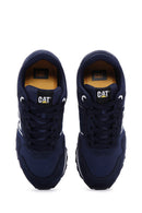Caterpillar Men's Navy Blue Shelby Suede Leather Sneaker | Derimod Caterpillar Men's Navy Blue Shelby Suede Leather Sneaker | Derimod
