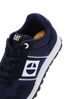 Caterpillar Men's Navy Blue Shelby Suede Leather Sneaker | Derimod Caterpillar Men's Navy Blue Shelby Suede Leather Sneaker | Derimod