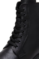 Men's Black Leather Boots Flat Boots | Derimod Men's Black Leather Boots Flat Boots | Derimod