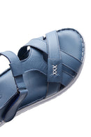 Kadın Mavi Deri Comfort Sandalet | Derimod Kadın Mavi Deri Comfort Sandalet | Derimod