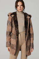 Dalia Women's Brown Hooded Leather Coat | Derimod Dalia Women's Brown Hooded Leather Coat | Derimod
