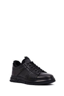 Erkek Siyah Bağcıklı Deri Casual Sneaker | Derimod Erkek Siyah Bağcıklı Deri Casual Sneaker | Derimod