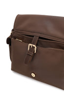 Woman Brown Fabric Crossbody Bag | Derimod Woman Brown Fabric Crossbody Bag | Derimod
