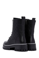 Women's Black Thick Soled Leather Boots | Derimod Women's Black Thick Soled Leather Boots | Derimod