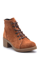Women's Suede Leather Heeled Boots | Derimod Women's Suede Leather Heeled Boots | Derimod