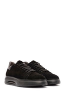 Men's Black Lace-Up Suede Leather Sneaker | Derimod Men's Black Lace-Up Suede Leather Sneaker | Derimod