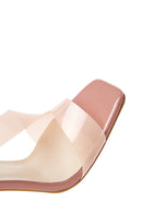 Women's Powder Transparent Heeled Sandals | Derimod Women's Powder Transparent Heeled Sandals | Derimod