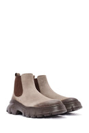Men's Beige Nubuck Leather Chelsea Boots | Derimod Men's Beige Nubuck Leather Chelsea Boots | Derimod