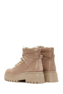 Women's Powder Suede Leather Lace Up Boots | Derimod Women's Powder Suede Leather Lace Up Boots | Derimod