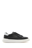 Erkek Siyah Bağcıklı Kalın Tabanlı Deri Sneaker | Derimod Erkek Siyah Bağcıklı Kalın Tabanlı Deri Sneaker | Derimod