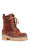 Lace-Up Women's Suede Boots | Derimod Lace-Up Women's Suede Boots | Derimod