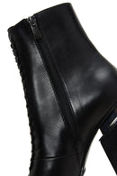 Women's Black Zipper Heeled Leather Boots | Derimod Women's Black Zipper Heeled Leather Boots | Derimod