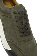 Male Green Lace-Up Nubuck Leather Sneaker | Derimod Male Green Lace-Up Nubuck Leather Sneaker | Derimod