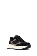 Women's Black Lace-Up Thick-Soled Leather Sneaker | Derimod Women's Black Lace-Up Thick-Soled Leather Sneaker | Derimod