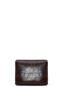 Woman Burgundy Croc-Embossed Crossbody Bag | Derimod Woman Burgundy Croc-Embossed Crossbody Bag | Derimod