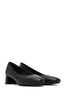 Derimod Flex Kadın Siyah Kalın Topuklu Deri Ayakkabı | Derimod Derimod Flex Kadın Siyah Kalın Topuklu Deri Ayakkabı | Derimod