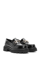 Kadın Siyah Tokalı Deri Maskülen Loafer | Derimod Kadın Siyah Tokalı Deri Maskülen Loafer | Derimod