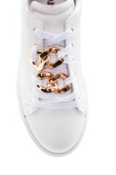 Women's White Leather Chain Sneaker | Derimod Women's White Leather Chain Sneaker | Derimod