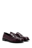 Women's Burgundy Leather Masculine Loafer | Derimod Women's Burgundy Leather Masculine Loafer | Derimod