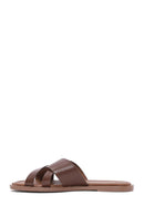 Women's Brown Leather Slippers | Derimod Women's Brown Leather Slippers | Derimod