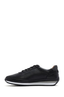 Erkek Siyah Bağcıklı Deri Casual Sneaker | Derimod Erkek Siyah Bağcıklı Deri Casual Sneaker | Derimod
