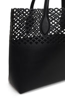 Woman Black Patterned Shoulder Bag | Derimod Woman Black Patterned Shoulder Bag | Derimod
