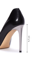 Women's Black Leather Metal Heeled Stiletto | Derimod Women's Black Leather Metal Heeled Stiletto | Derimod
