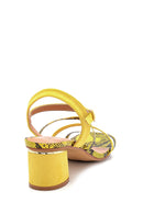Women's Yellow Thick Heeled Sandals | Derimod Women's Yellow Thick Heeled Sandals | Derimod