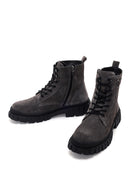 Men's Gray Zippered Casual Suede Leather Boots | Derimod Men's Gray Zippered Casual Suede Leather Boots | Derimod