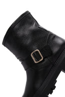 Women's Black Leather Buckle Boots | Derimod Women's Black Leather Buckle Boots | Derimod