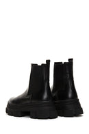 Women's Black Chunky Leather Chelsea Boots | Derimod Women's Black Chunky Leather Chelsea Boots | Derimod