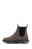 Men's Gray Nubuck Leather Casual Chelsea Boots | Derimod Men's Gray Nubuck Leather Casual Chelsea Boots | Derimod